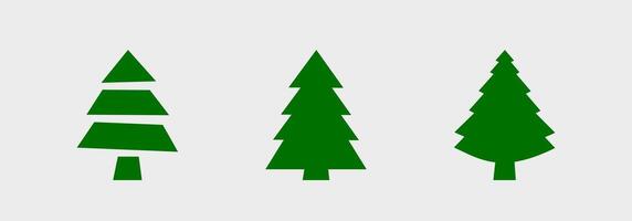 Pine icon set. Fir tree set. Christmas tree icon vector