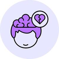 Heartbreak Filled Circle Fill Style Icon vector