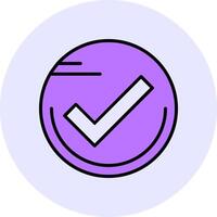 Checkmark circle Filled Circle Fill Style Icon vector