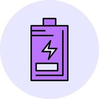 Battery Filled Circle Fill Style Icon vector