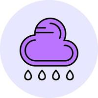 Rain Filled Circle Fill Style Icon vector