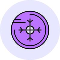 Snowflake Filled Circle Fill Style Icon vector