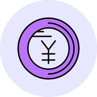 Yen sign Filled Circle Fill Style Icon vector