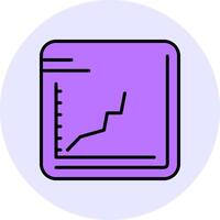 Line chart Filled Circle Fill Style Icon vector
