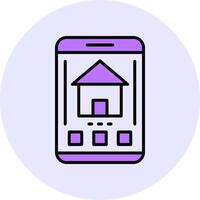 Home Filled Circle Fill Style Icon vector