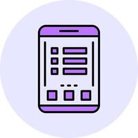 Menu Filled Circle Fill Style Icon vector