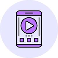 Play Filled Circle Fill Style Icon vector