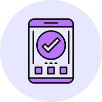 Checkmark Filled Circle Fill Style Icon vector