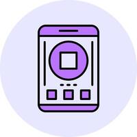 Stop Filled Circle Fill Style Icon vector