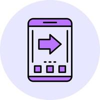 Arrow Filled Circle Fill Style Icon vector