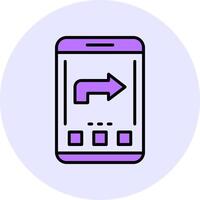 Forward Filled Circle Fill Style Icon vector