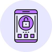 Unlock Filled Circle Fill Style Icon vector