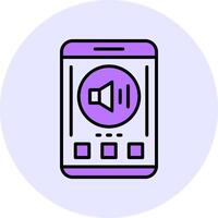 Volume Filled Circle Fill Style Icon vector