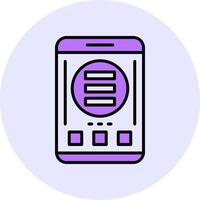 Hamburger menu Filled Circle Fill Style Icon vector