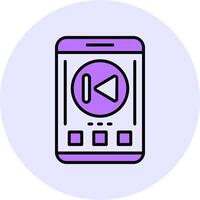 Skip backward Filled Circle Fill Style Icon vector