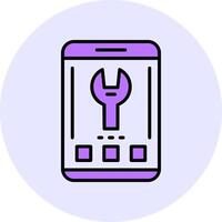 Tool Filled Circle Fill Style Icon vector