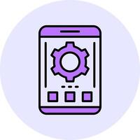 Gear Filled Circle Fill Style Icon vector