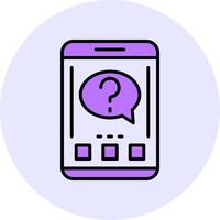 Question Filled Circle Fill Style Icon vector
