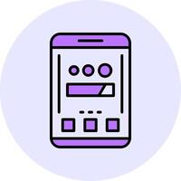 Loading Filled Circle Fill Style Icon vector