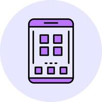 Menu Filled Circle Fill Style Icon vector