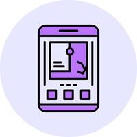 GPS Filled Circle Fill Style Icon vector