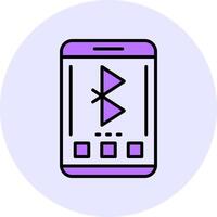 Bluetooth Filled Circle Fill Style Icon vector