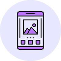 Image Filled Circle Fill Style Icon vector