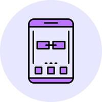 Link Filled Circle Fill Style Icon vector