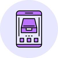 Archive Filled Circle Fill Style Icon vector