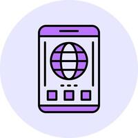 Globe Filled Circle Fill Style Icon vector