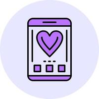 Heart Filled Circle Fill Style Icon vector