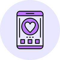 Like Filled Circle Fill Style Icon vector