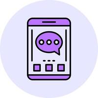 Comment Filled Circle Fill Style Icon vector