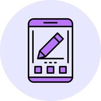 Edit Filled Circle Fill Style Icon vector