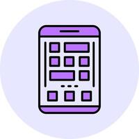 Grid Filled Circle Fill Style Icon vector