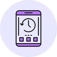 History Filled Circle Fill Style Icon vector
