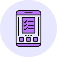 Checklist Filled Circle Fill Style Icon vector