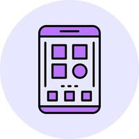 Categories Filled Circle Fill Style Icon vector