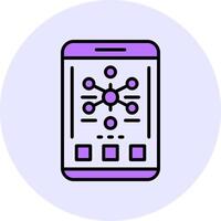 Graph Filled Circle Fill Style Icon vector