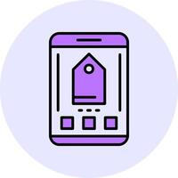 Tag Filled Circle Fill Style Icon vector