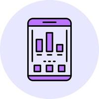 Chart Filled Circle Fill Style Icon vector