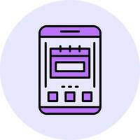 Calendar Filled Circle Fill Style Icon vector