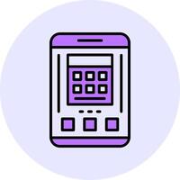 Calculator Filled Circle Fill Style Icon vector