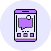 Messages Filled Circle Fill Style Icon vector