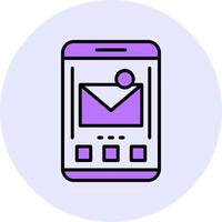 Mail Filled Circle Fill Style Icon vector