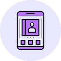 Contacts Filled Circle Fill Style Icon vector