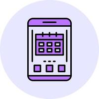 Calendar Filled Circle Fill Style Icon vector