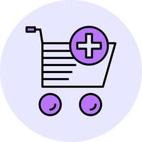 Add to Cart Filled Circle Fill Style Icon vector