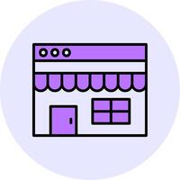 Online Store Filled Circle Fill Style Icon vector