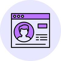 User Profile Filled Circle Fill Style Icon vector